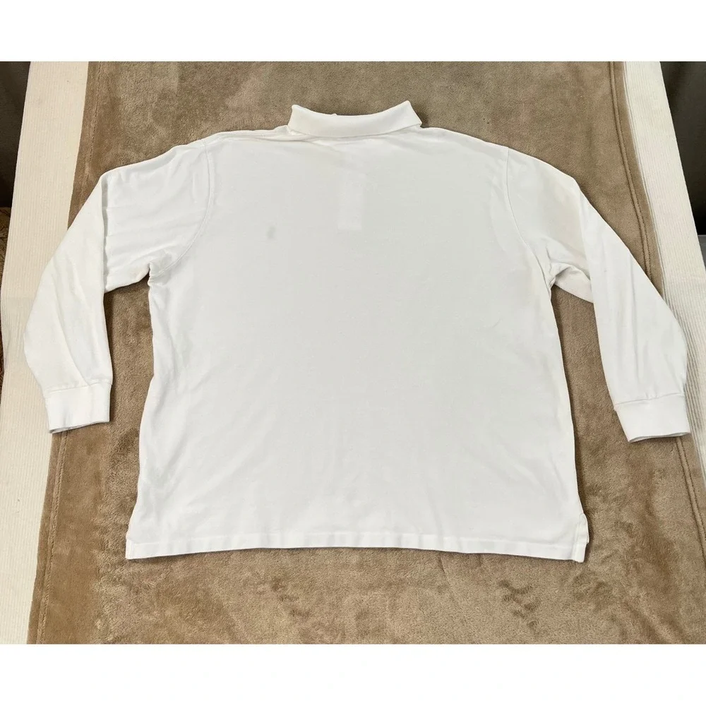 Polo Ralph Lauren polo Shirt Men's size 2XB Big & Tall White pique Long Sleeve